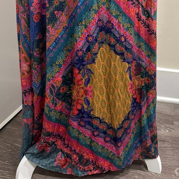 Natural Life NWT Stretch Jersey Maxi Skirt Multicolor Patchwork Hippie Festival - Picture 8 of 10